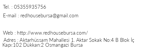 Red House Bursa telefon numaralar, faks, e-mail, posta adresi ve iletiim bilgileri